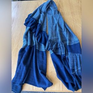 Zara, Indigo Blue Ruffled Scarf